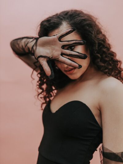Gloves Transparent Made Of Tulle