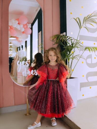 Full-Skirt Dress With Sparkling Purple Coating