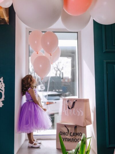 Lilac Midi Dress With A Full Skirt