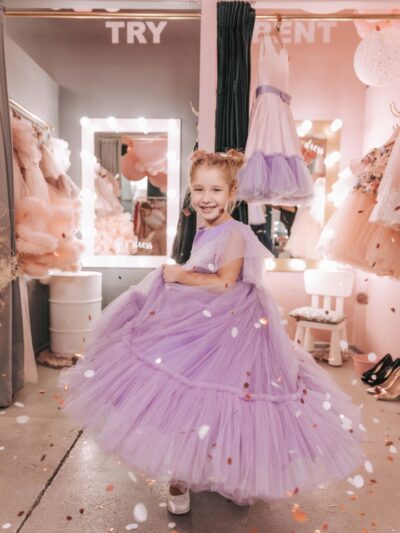 Dress Lilac Made Of Delicate Tulle