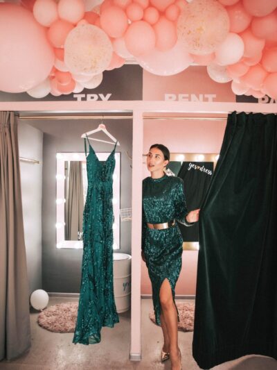 Dress With Open Back Made Of Sequins