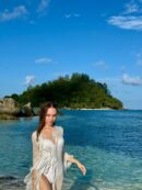 Cape White Chiffon With Ruffles