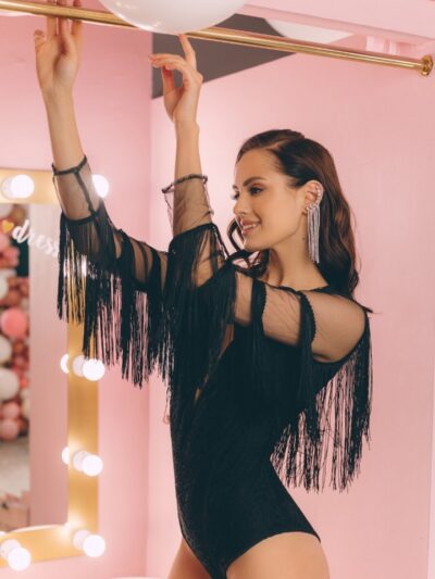 Black Bodysuit With Sleeves