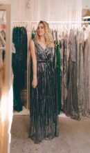 Black Chiffon Dress With Silver Sequins
