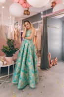 Floor-Length Dress Turquoise With A Full Skirt