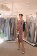 Midi-Length Dress Fitted Lilac