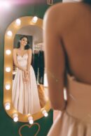 Elegant Dress With A Train Caramel