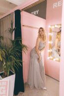 Floor-Length Dress With A Train Made Of Struyashchegosya Tulle