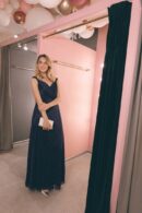 Floor-Length Dress With Sparkles And A Pleated Top