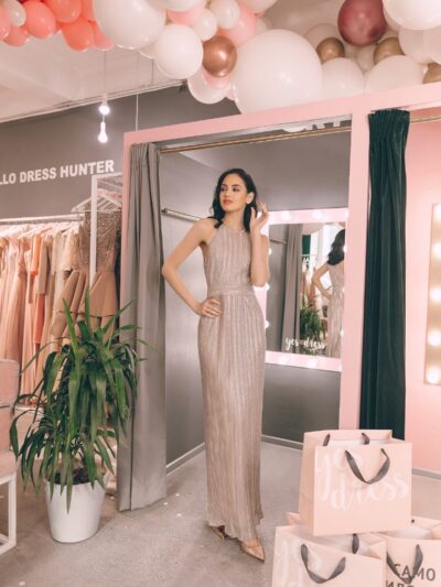 Dress With Silver Shine, Skirt Pleated