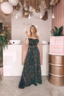 Dress Embroidered Multicolored Sequins With Lacing