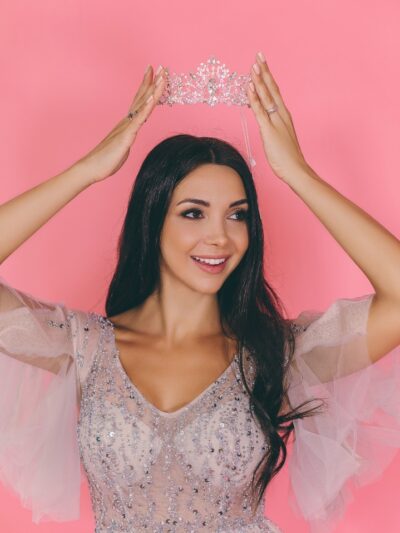 Silver Metal Tiara With Large Stones