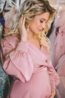 Dress floor-length silk powder pink