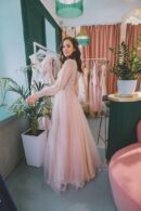 Dress powder pink made of glitter tulle