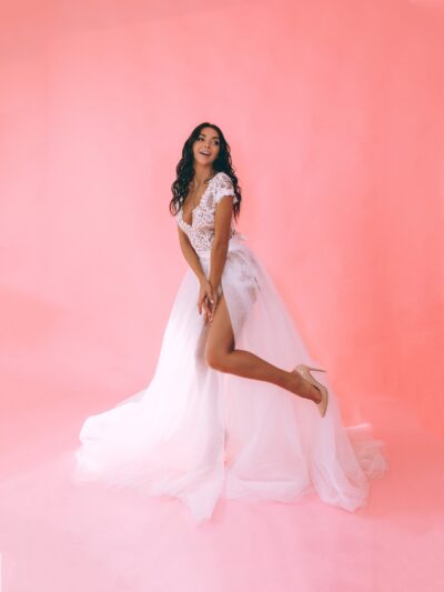 Dress With Lace Bodysuit And Tulle Skirt