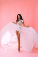 Multi-Layer Tulle Skirt With A Train And Satin Waistband