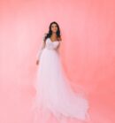 White Tulle Wedding Dress With Lace And Airy Sleeves