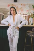 Blazer Dress With Ribbon-Belt