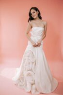 Wedding dress with roses on the skirt by Vera Wang