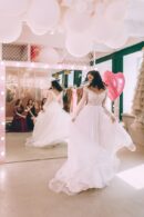 Dress With Long Tulle Sleeves And A Beaded Top
