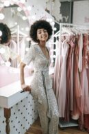 Jumpsuit sequined champagne