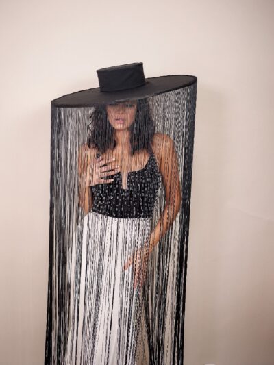 Wide-Brim Hat With Fringe