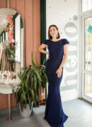 Sparkling Fitted Dress With Open Back