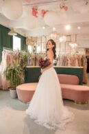 Wedding Dress Bandeau Embroidered With Bugle Beads