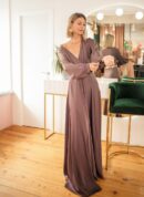 Wrap Dress Mocha With Sleeves